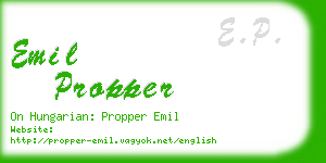 emil propper business card